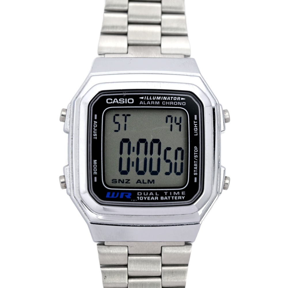 Casio Retro Digital Steel A-178WA-1A Silver Men's